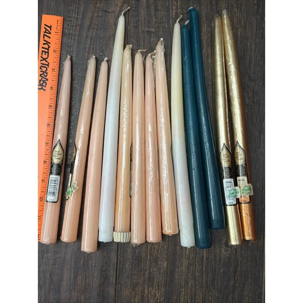 13 hand‎ dipped taper candles